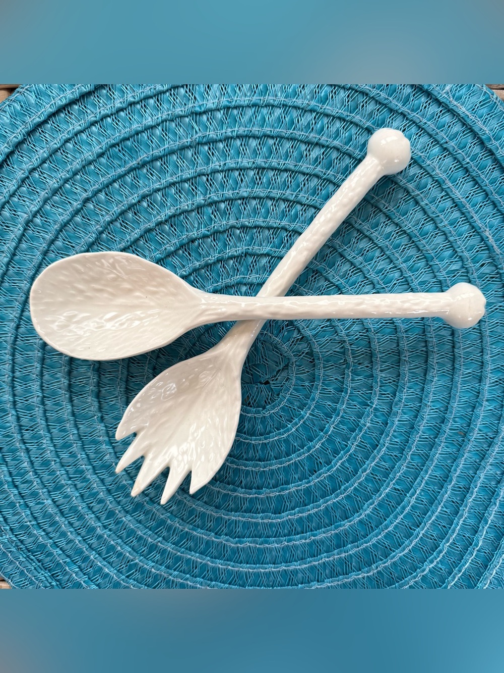 Ceramic Salad Serving Fork and Spoon - Picture 9 of 9